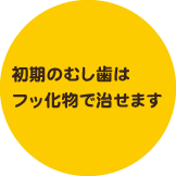 初期のむし歯はフッ化物で治せます。